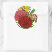Vintage-anjer-zaadpakket Ronde Sticker (Tas)
