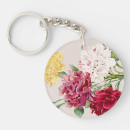 Vintage anjlier bloemillustratie sleutelhanger