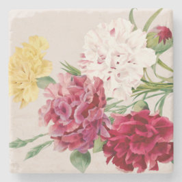 Vintage anjlier bloemillustratie stenen onderzetter