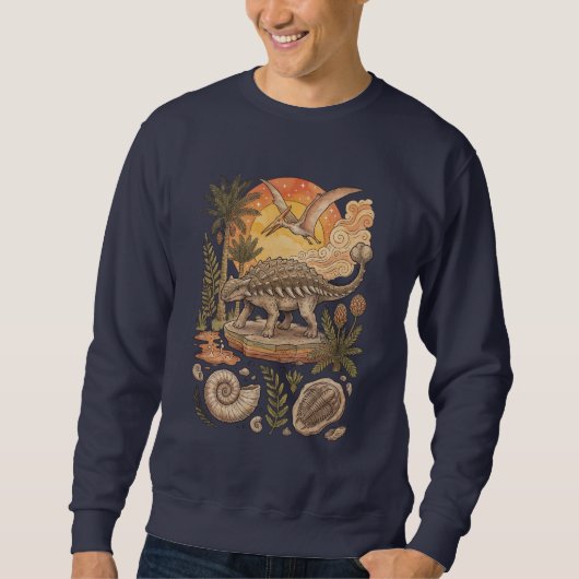 Vintage Ankylosaurus Prehistorisch Trui (Voorkant)