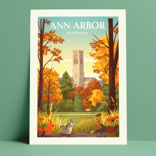 Vintage Ann Arbor Michigan Briefkaart