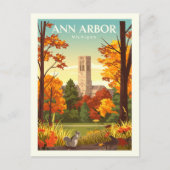 Vintage Ann Arbor Michigan Briefkaart (Voorkant)