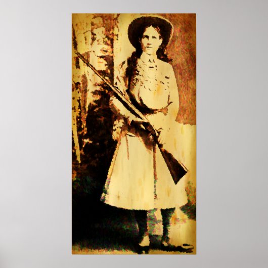 Vintage Annie Oakley Oil Grunge Poster (Voorkant)