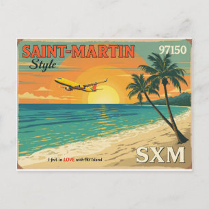 Vintage ansichtkaart Saint-Martin SXM Postcard Briefkaart