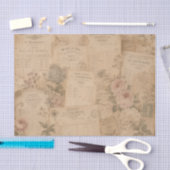 vintage ansichtkaarten en bloemen tissuepapier (Craft)
