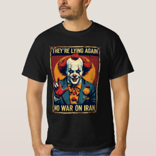 Vintage Anti-Oorlog Clown T-shirt – Geen Oorlog in