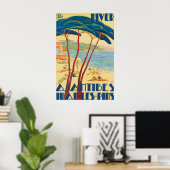 Vintage Antibes Juan Les Pins Reisposter Print (Thuiskantoor)