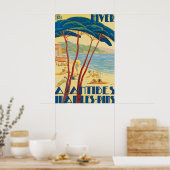 Vintage Antibes Juan Les Pins Reisposter Print (Keuken)