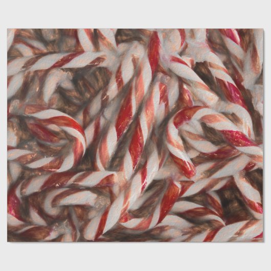 Vintage Antiek kerstmis met snoepriet Cadeaupapier (Vlak)