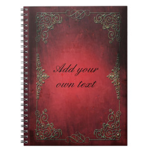 Vintage Antiek Oudroze Rood Goud Persoonlijk Notitieboek