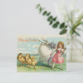 Vintage Antiek Pasen Feestdagenkaart (Staand voorkant)