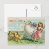 Vintage Antiek Pasen Feestdagenkaart (Voorkant / Achterkant)