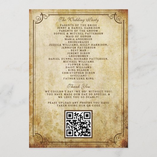 Vintage Antiek weddenschappen Sjablonen programma (Achterkant)