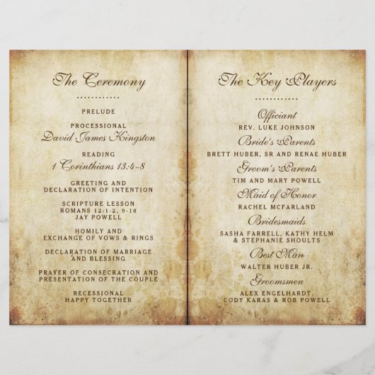 Vintage Antiek weddenschappen Sjablonen programma (Achterkant)