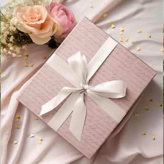 Vintage Antieke Lettering Vervaaagde Roze Cadeaupapier