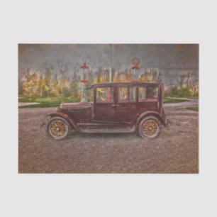 Vintage Antieke Rustieke Landelijke Bruine Auto Tissuepapier