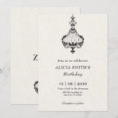 Vintage antieke victoriaanse kroonluchters verjaar kaart (Voorkant / Achterkant)