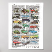 Vintage antique car poster  (Voorkant)