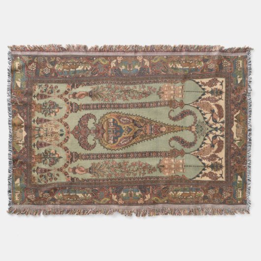 Vintage Antique Iranian Persian Rug Carpet  Deken (Voorkant)