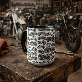 Vintage & Antique Motorfietsen patroon Mok