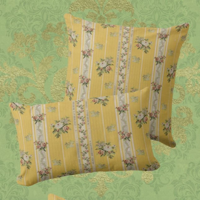 Vintage Antique Wallpaper Yellow  Kussen (Vintage antique wallpaper)