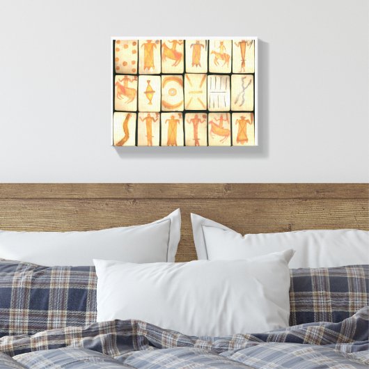 "Vintage Apache Drawings" Canvas Afdruk (Insitu (Slaapkamer))