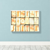 "Vintage Apache Drawings" Canvas Afdruk (Insitu (Houten vloer))