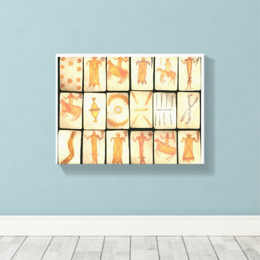 "Vintage Apache Drawings" Canvas Afdruk (Insitu (Houten vloer))