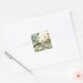 Vintage Apfelblüte Vierkante Sticker (Envelop)
