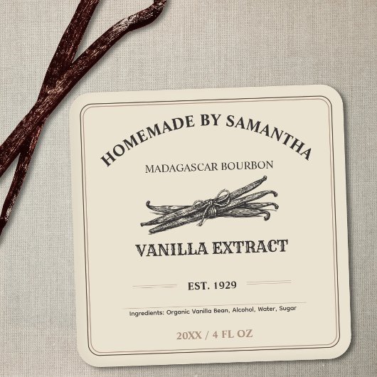 Vintage Apotheek Vanille Extract Label Sticker