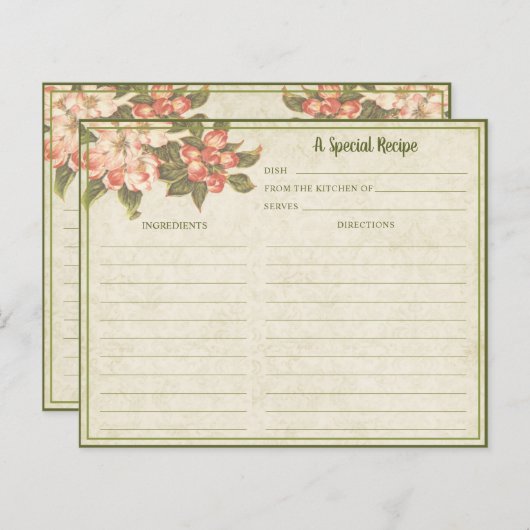 Vintage Apple Blossom | Recipe Kaart (Voorkant / Achterkant)