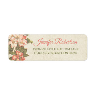 Vintage Apple Blossom   Retouradres Etiket