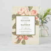 Vintage Apple Blossom | Uitnodiging tot weddenscha (Staand voorkant)