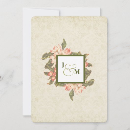 Vintage Apple Blossom | Uitnodiging tot weddenscha (Achterkant)