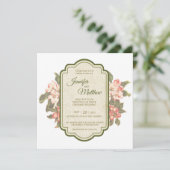 Vintage Apple Blossom | Uitnodiging tot weddenscha (Staand voorkant)