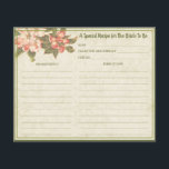 Vintage Apple Blossom | VRIJGEZELLENFEEST KAART<br><div class="desc">Dit mooie recept voor bloesem voor appelbloemen bevat appelbloesems op de achtergrond van een ontwateringsdemper. De tekst leest "een Speciale Ontvanger voor de Bride om"in een olijfgroene doopvont te zijn. De rug is het zelfde ontwerp zoals de voorzijde met extra lijnen voor het toevoegen van extra recept informatie. Dit ontwerp...</div>