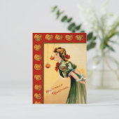 Vintage Apple Bobbing Halloween Briefkaart (Staand voorkant)