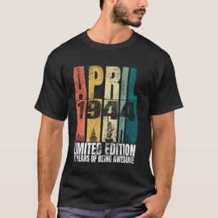 Vintage april 1944 dag 77 jaar oud 77th Birthda T-shirt