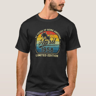 Vintage april 1958 Retro 63 jaar oud 63 jaar oud B T-shirt