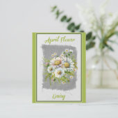 Vintage april bloem madeliefje bloemmotief briefkaart (Staand voorkant)