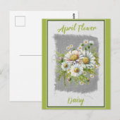 Vintage april bloem madeliefje bloemmotief briefkaart (Voorkant / Achterkant)