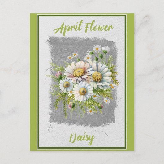 Vintage april bloem madeliefje bloemmotief briefkaart (Voorkant)