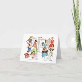 Vintage Apron Sewing Pattern Note Card Kaart