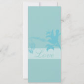 Vintage Aqua Love Bird Wedding Invitation Kaart (Achterkant)