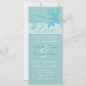 Vintage Aqua Love Bird Wedding Invitation Kaart (Voorkant)