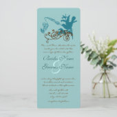 Vintage Aqua Love Bird Wedding Invitation Kaart (Staand voorkant)