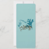 Vintage Aqua Love Bird Wedding Invitation Kaart (Achterkant)