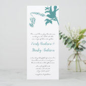 Vintage Aqua Love Bird Wedding Invitation Kaart (Staand voorkant)