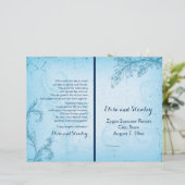 Vintage aqua scroll leaf vouwd trouwprogramma (Staand voorkant)