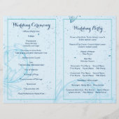 Vintage aqua scroll leaf vouwd trouwprogramma (Achterkant)